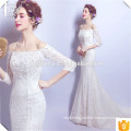 2016 Mermaid Wedding Dresses Long Sleeves Lace Beaded White Sexy Bridal Gowns with Long Tail